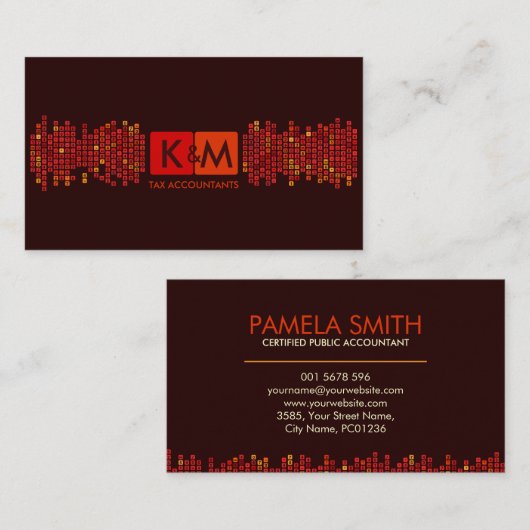Monogram Accounting Company — Shades of Red Visitekaartje (Voorkant / Achterkant)