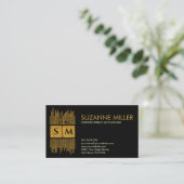 Monogram Accounting Services - Black en Gold Visitekaartje (Staand voorkant)