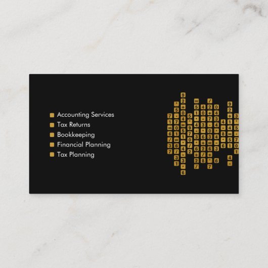 Monogram Accounting Services - Black en Gold Visitekaartje (Achterkant)