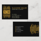 Monogram Accounting Services - Black en Gold Visitekaartje (Voorkant / Achterkant)