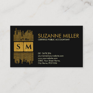 Monogram Accounting Services - Black en Gold Visitekaartje