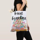 Monogram achter-oma bloementuin ontwerp tote bag (Dichtbij)