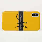 Monogram Achtergrond Amber Kleur Case-Mate iPhone Case (Achterkant (horizontaal))