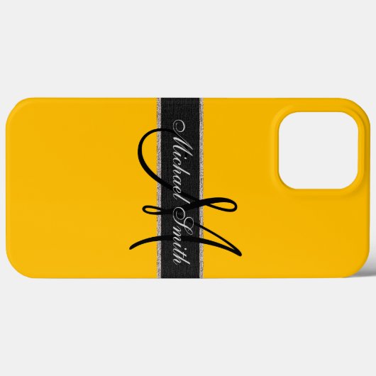 Monogram Achtergrond Amber Kleur Case-Mate iPhone Case (Achterkant (horizontaal))