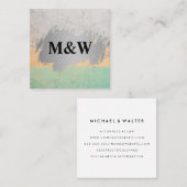 Monogram | Achtergrond kleurafbeelding Vierkante Visitekaartje (Voorkant / Achterkant)