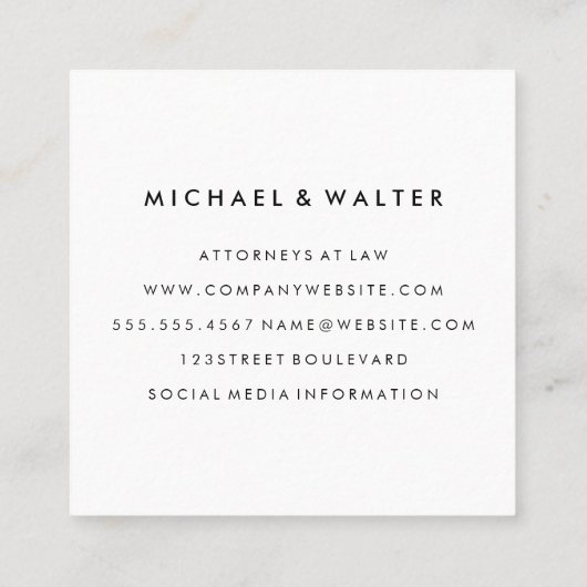 Monogram | Achtergrond kleurafbeelding Vierkante Visitekaartje (Achterkant)