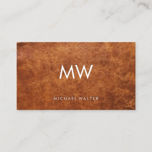 Monogram | Achtergrond leder Visitekaartje (Voorkant)