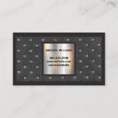 Monogram | Achtergrond marmer Upholstered Visitekaartje (Achterkant)