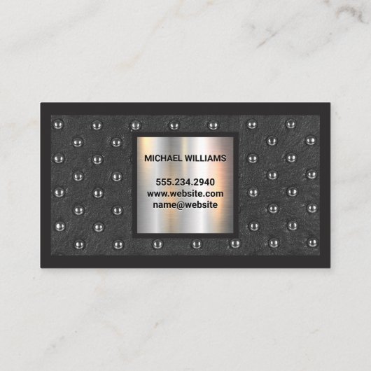 Monogram | Achtergrond marmer Upholstered Visitekaartje (Achterkant)