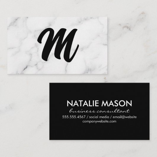 Monogram | Achtergrond marmer Visitekaartje (Voorkant / Achterkant)