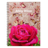 Monogram   achtergrond met bloem notitieboek (Voorkant)