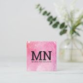 Monogram | Achtergrond Waterverf afdrukken Mandala Vierkante Visitekaartje (Staand voorkant)