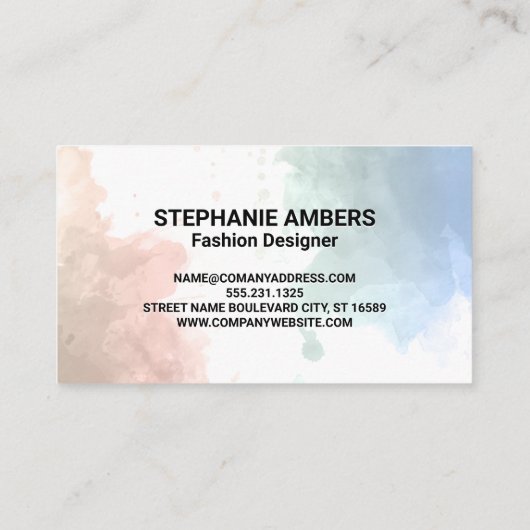 Monogram | Achtergrond Waterverf Visitekaartje (Achterkant)