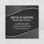 Monogram | Achtergrondmenu van de gradiënt Vierkante Visitekaartje (Achterkant)