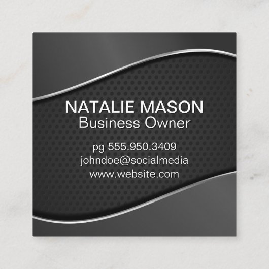 Monogram | Achtergrondmenu van de gradiënt Vierkante Visitekaartje (Achterkant)