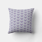 Monogram Achternaam Blauw Grijs Polka Dot Initiaal Kussen (Achterkant)