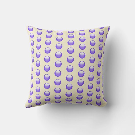Monogram Achternaam Initiaal Blauw Polka Dot Keeps Kussen (Achterkant)