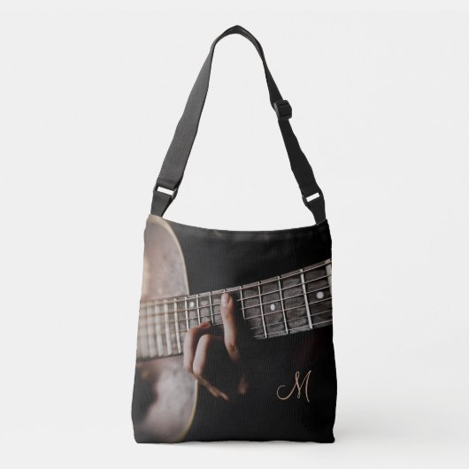 Monogram Acoustic Guitar Music Canvas tas (Voorkant)