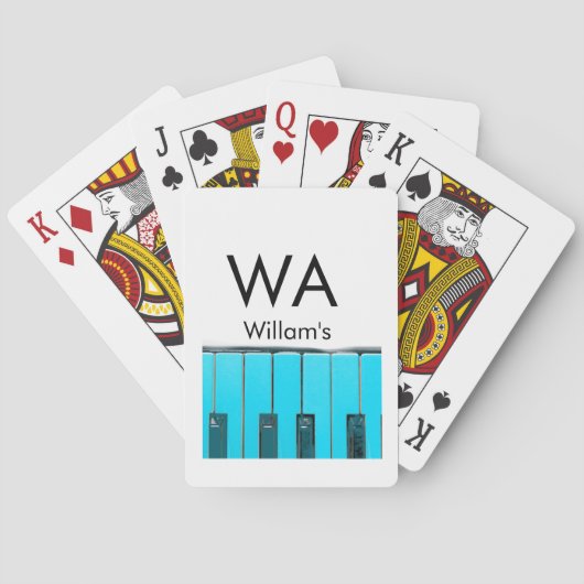 Monogram add initial letter name text piano music  pokerkaarten (Achterkant)