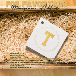 Monogram adres bedankjes labels