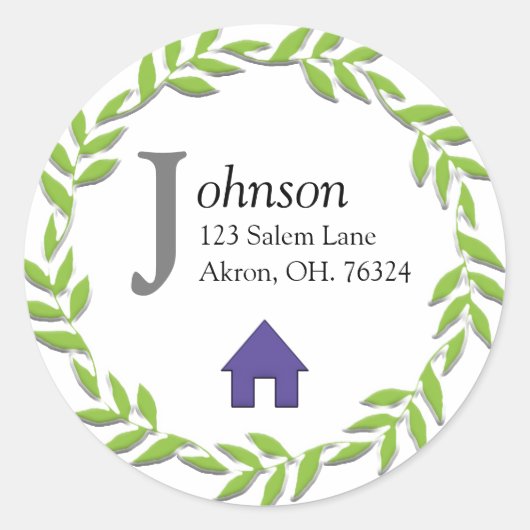 Monogram Adres envelop Sjabloon Sticker (Voorkant)