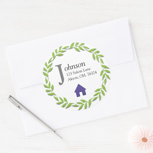 Monogram Adres envelop Sjabloon Sticker (Envelop)