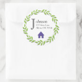 Monogram Adres envelop Sjabloon Sticker (Tas)