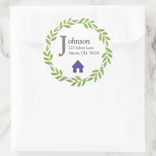 Monogram Adres envelop Sjabloon Sticker (Tas)