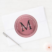 Monogram Adres Etiket in Roos Dusty (Envelop)