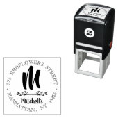 Monogram Adres Huwelijksstempel Zelfinktende Stempel (In situ)