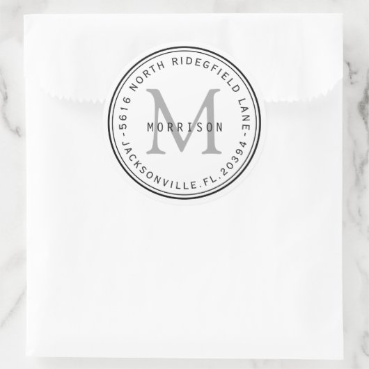 Monogram Adres Label in wit (Tas)