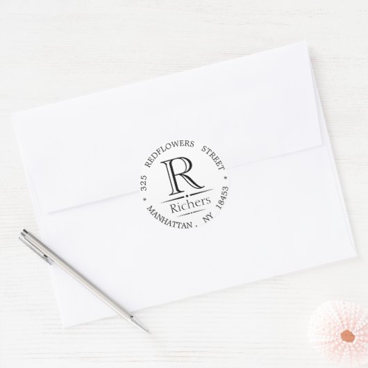 Monogram adres sticker (Envelop)