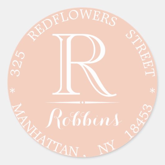 Monogram adres sticker (Voorkant)