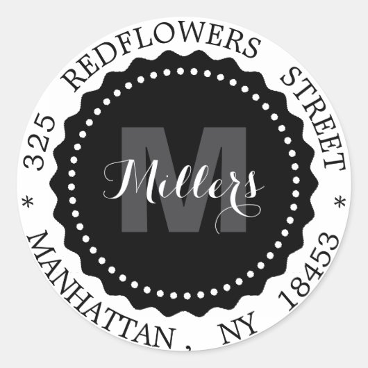  Monogram adres sticker (Voorkant)