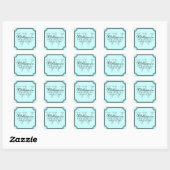Monogram adres vierkante sticker (Vel)