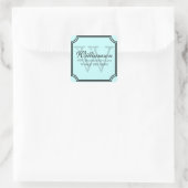 Monogram adres vierkante sticker (Tas)