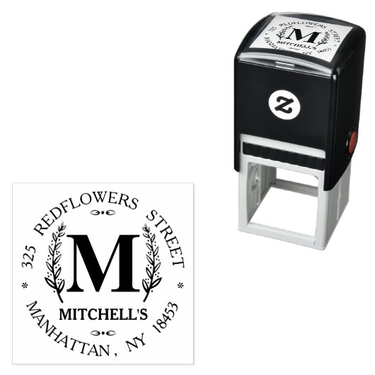 Monogram adres Weduwstempel Zelfinktende Stempel (In situ)