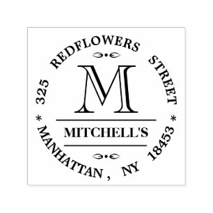 Monogram adres Weduwstempel Zelfinktende Stempel