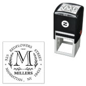 Monogram adres Weduwstempel Zelfinktende Stempel (In situ)