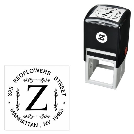 Monogram adres Weduwstempel Zelfinktende Stempel (In situ)