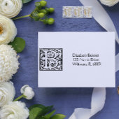 Monogram adres  zelfinktende stempel