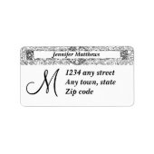 Monogram Adresetiketten Zwart-wit Etiket (Voorkant)
