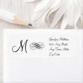 Monogram Adresetiketten Zwart-wit Etiket (Insitu)