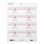 Monogram Adreslabel - Polka Dot / Roze Etiket (Full Sheet)