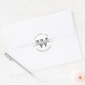 Monogram-adreslabel Ronde Sticker (Envelop)