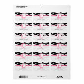 Monogram Adreslabel - Zebraprint en roze Etiket (Full Sheet)