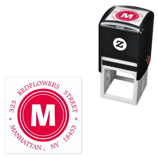 Monogram adresstempel  zelfinktende stempel (In situ)