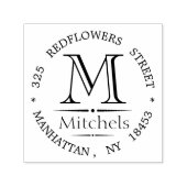Monogram adresstempel zelfinktende stempel (Design)
