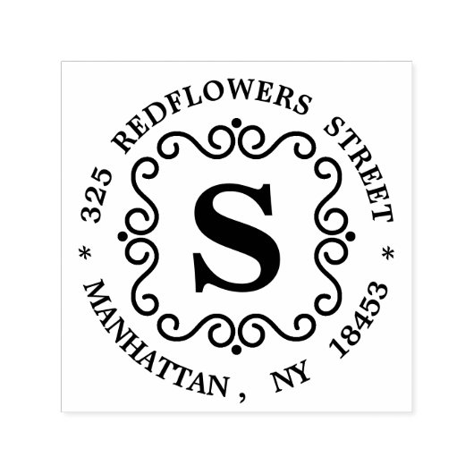 Monogram adresstempel  zelfinktende stempel (Design)