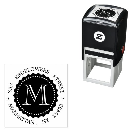 Monogram adresstempel  zelfinktende stempel (In situ)